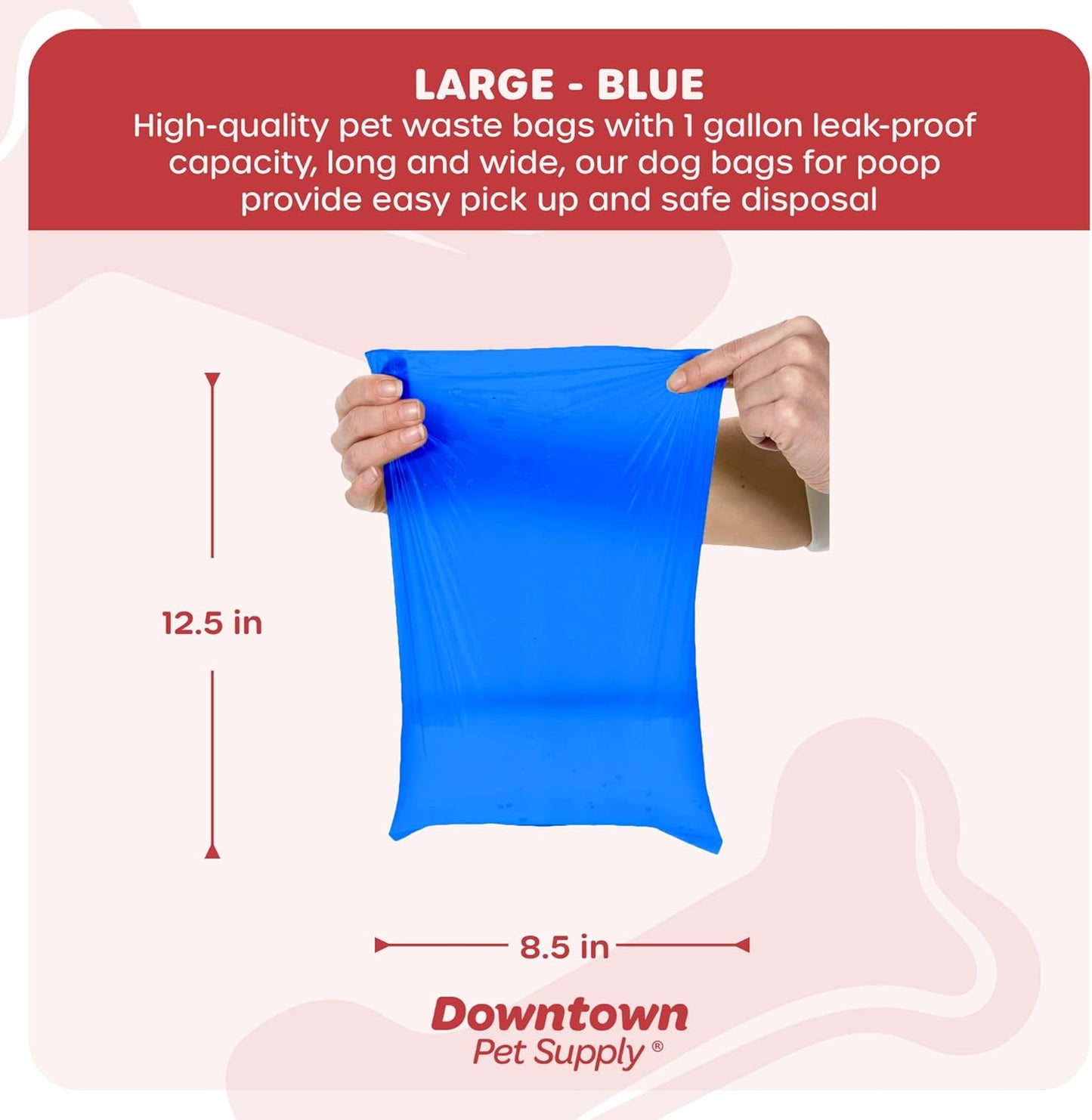 Dog Pet Waste Bags with Two Free Leash Clips and Dispensers, 2200 Bags, Blue