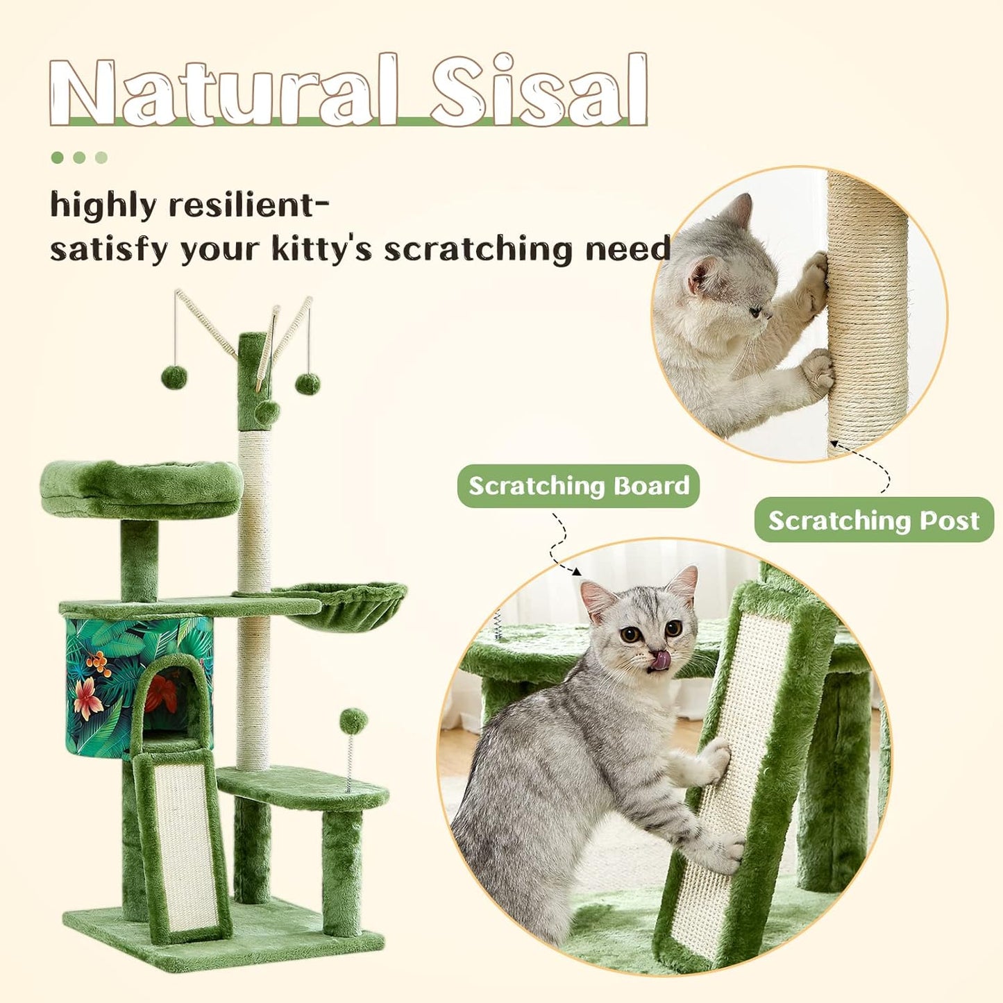 Cat Tree 53" Multi-Level Cat Tower