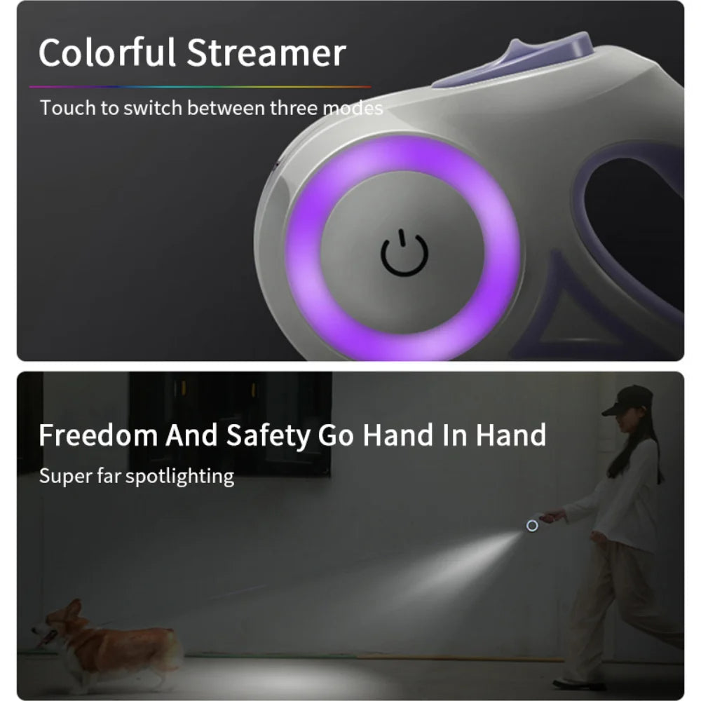 3 and 5M Dog Leash Light Retractable Belt 